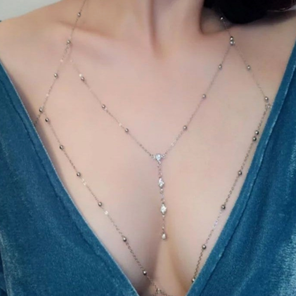 Metal Ladies Body Chain Sexy Style Hollow Breast Chain Body